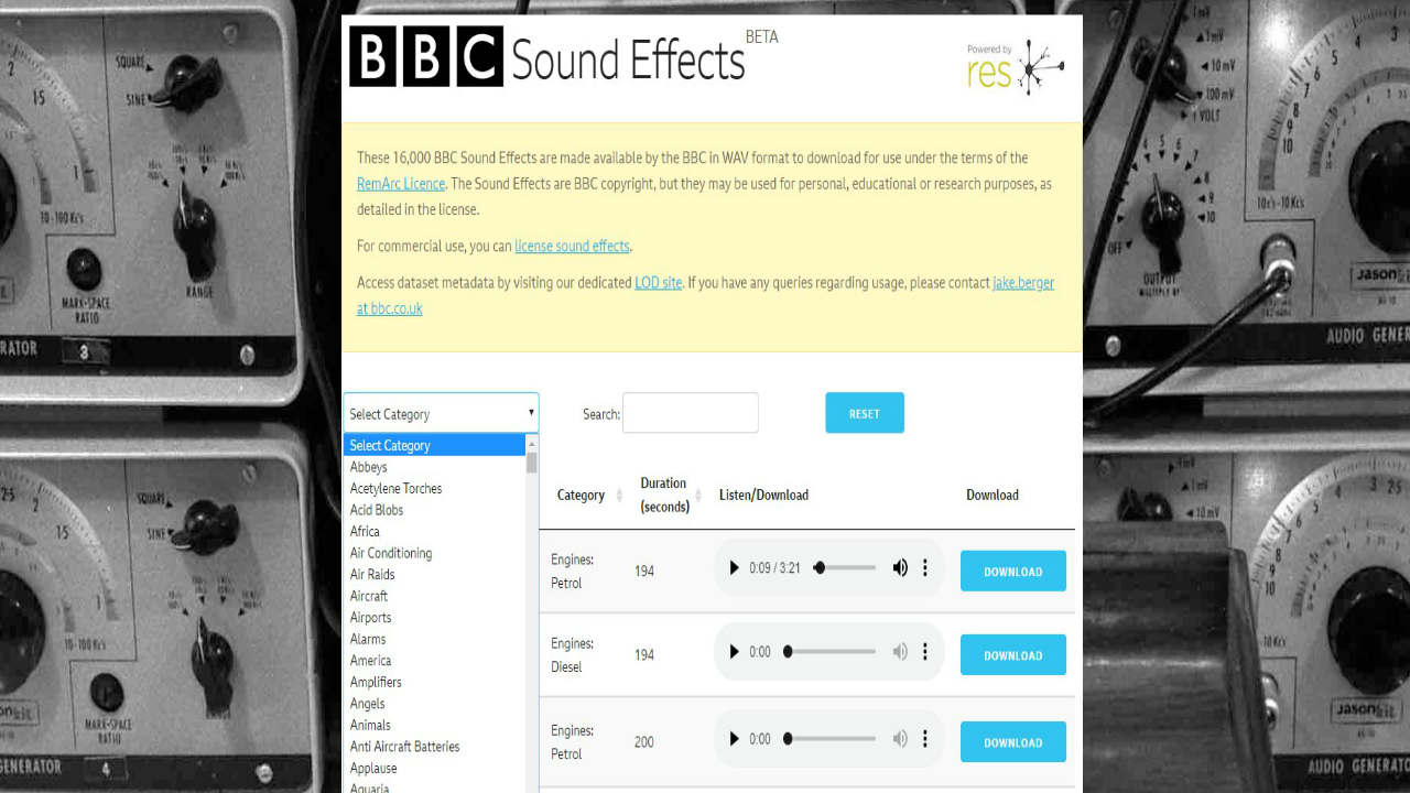 ηχητικά εφέ του BBC